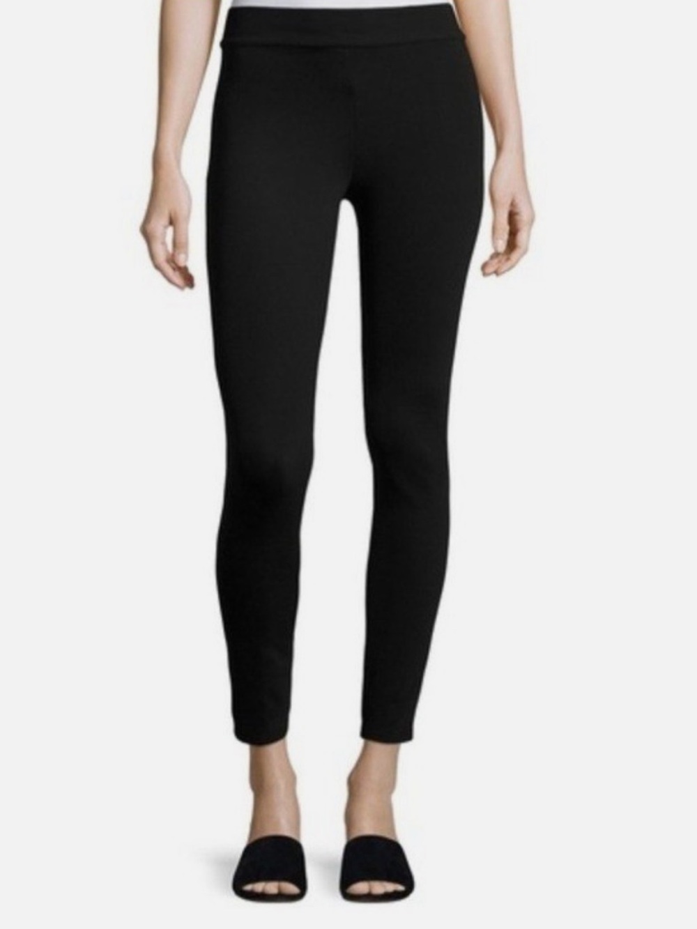 Vince ponte knit ankle zip leggings 4 black mid rise back seam